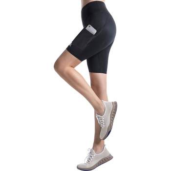 nsendm Female Shorts Adult Womens High Waist Yoga Shorts with Pocket High  Sweatpants Bandage Color Solid Shorts Waist Yoga Men Yoga Shorts 5(Black