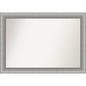 Amanti Art 41"x29" Non-Beveled Elegant Bathroom Wall Mirror Brushed Pewter : Includes Mounting Hardware, Polystyrene Frame - 1 of 4