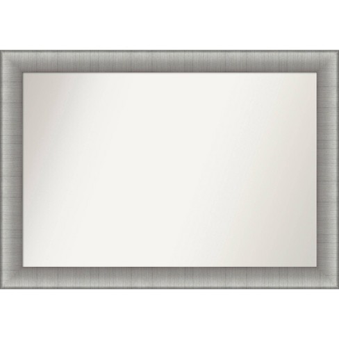 Amanti Art 41"x29" Non-Beveled Elegant Bathroom Wall Mirror Brushed Pewter : Includes Mounting Hardware, Polystyrene Frame - image 1 of 4