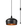 Elegant Lighting Nora 1 Light Black plug-in pendant - 3 of 4