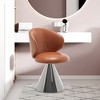 HOMLUX PU Leather Upholstered Swivel Accent Chair Modern Barrel Chair with Metal Cone Base for Living Room，Dining Room，Bedroom - 2 of 4