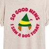 Women's - ELF - Christmas Family Set Saw A Dog Oversized Graphic T-Shirt - image 2 of 4