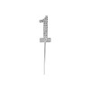O'Creme Rhinestone Silver-Colored Number-1 Cake Topper 1-1/2 Inch - 2 of 2