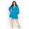 Women's Plus Size Pretty Ruffle Dress - peacock | CITY CHIC - 3 of 4