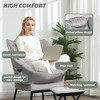 Aghana Digitals Light Gray Velvet Accent Chair with Ottoman, Overstuffed PP Cotton Padding & Side - 4 of 4