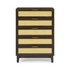 NicBex 5-Drawer Dresser for Bedroom,Simple Wooden Dressers with Rattan Drawers,Chest of Drawers for Living Room,Dining Room,Kitchen,Hallway - 4 of 4