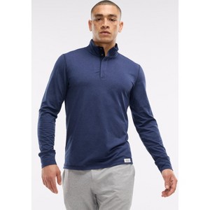 Peloton Men's Dreamblend Snap Placket Pullover, Navy Blue - 1 of 4