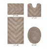 Hugo 4-Piece Bath Rug Set 100% Premium Cotton Tufted Chevron Pattern Bathmats for Bathroom, Super Soft Absorbent Machine Washable - 2 of 4