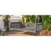 DOMETOUR TOPMAX Patio Minimalist Twin Size Garden Swing Bed Wood Porch Swing with Ropes for Backyard, Safe Sloped Design, Gray - 2 of 4