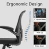 Sevobal Task And Office Chairs Ergonomic Office Chair, Lumbar Support And Flip Up Arms, Adjustable Height No Headrest, Black, 25.2"*20.7"*42.5" - 2 of 4