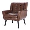 CENGHU Leather Material Ergonomics Accent Chair, Modern Upholstered Living Room Chair With Black Legs, for Indoor Home - 3 of 4