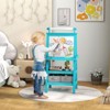 FONTOI Easel for Kids, Double Sided Kids Art Easel with Paper Roll, Chalkboard & Storage, Standing Toddler Easel, Blue, 18.9"*46.5"*23.2" - 2 of 4