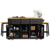VYNXARIA K&K 53" Kitchen Island Set with Bar Stools, Power Outlet & Ample Storage - 2 of 4
