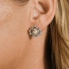 SHINE by Sterling Forever Rosa Pearl Flower Stud Earrings - 2 of 3
