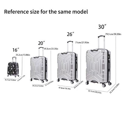 Vynxaria 4-Piece PC Luggage Set Rotating Wheels High-Tech Design Lightweight Durable Travel-Ready