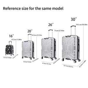 Vynxaria 4-Piece PC Luggage Set Rotating Wheels High-Tech Design Lightweight Durable Travel-Ready - 1 of 1