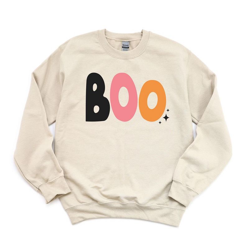 Simply Sage Market Women's Graphic Sweatshirt Boo Colorful Stars, 1 of 4