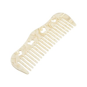 Unique Bargains Women Heart Style Curly Thick Wavy Straight Hair Wide Tooth Comb 1 Pc - 1 of 4