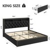 Garvee Upholstered Bed Frame with 4 Drawers, Black Velvet Platform with Tufted Headboard and Nailhead Design, No Box Spring Needed - 2 of 4