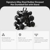 BalanceFrom Rubber Encased Hex Dumbbell Set, Pairs of 5, 8, and 10 Pound Weights with Rack and Contoured Handles for Strength Training, Black - 3 of 4