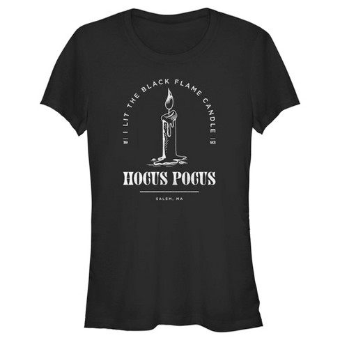 Junior's Hocus Pocus Lit Black Flame Candle T-shirt - Black - Medium ...