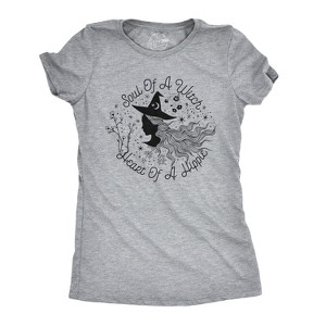 Womens Soul Of A Witch Heart Of A Hippie T Shirt Funny Halloween Tee - Crazy Dog Women's T Shirt - 1 of 4