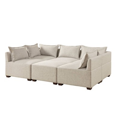Molly 35" Linen Modular Corner Chair