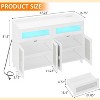 Acekool Buffet Cabinet with Power Outlets & LED Lighting – Rattan & Acrylic Storage for Kitchen, Dining, and Living Room - 3 of 4