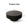 Modern Round Coffee Table with Handcrafted Relief, MDF Wooden Center Table with Sturdy Pedestal for Living Room or Apartment - Panipeachy - 4 of 4