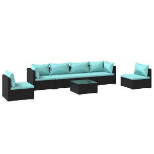vidaXL Garden Lounge Set Black PE rattan Large Modular - 1 of 4