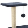 vidaXL Cat Tree Dark Blue Particle board, plush, sisal 25.6 in Durable - 4 of 4