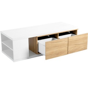 NicBex Modern 57" Rectangle Coffee Table with Sliding Tabletop and 2 Drawers for Living Room - 1 of 4
