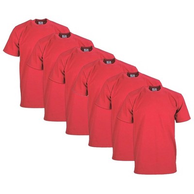6 Pack Pro Club Men's Heavyweight Short Sleeve Tee T-Shirt