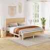 homfan Rattan Bed - LED Headboard, Steel Slat Support, Heavy Duty Frame, No Box Spring - Boho - 3 of 4