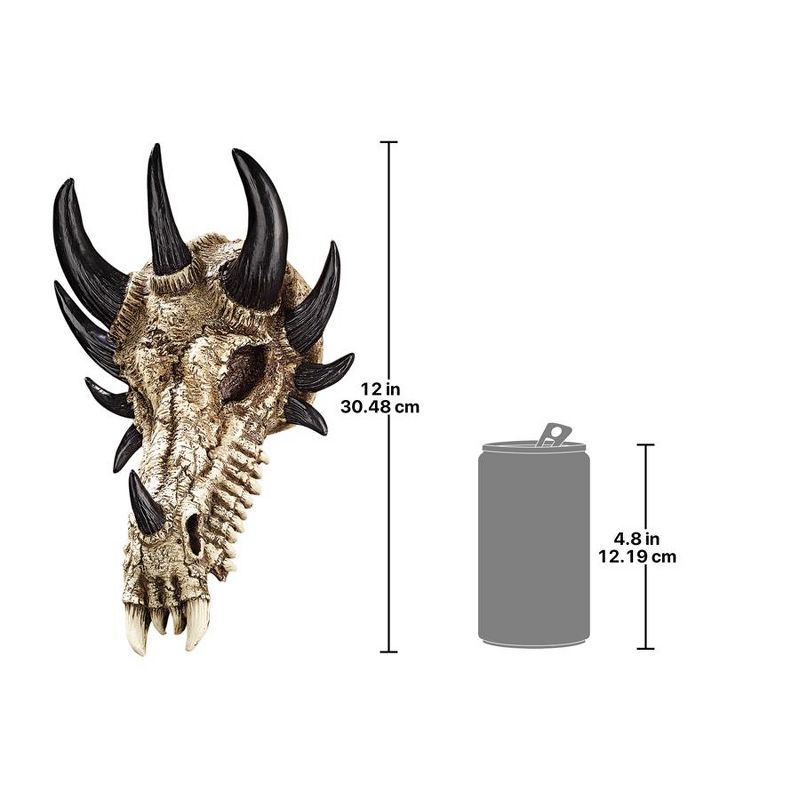 Design Toscano Manchester's Dragon Bones Sculptural Skull Wall Trophy, 3 of 4