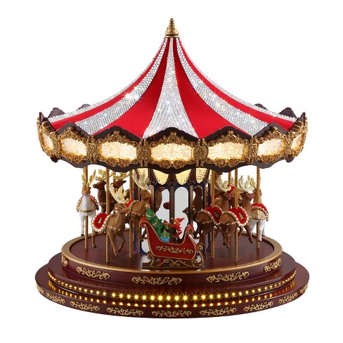 Mr. Christmas Animated Led Grand Swarovski Holiday Carousel ...