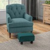 Sapphtopaz Rectangle Ottoman with Linen Upholstered Small Foot Stool with Plastic Legs Vanity Stool Cube Shoe Bench for Living Room, Entryway - 3 of 4