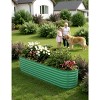 8x2x1.5ft & 8x4x1.5ft Galvanized Steel Raised Garden Bed, Heavy-Duty Oval Planter Box, Corrosion-Resistant Outdoor Gardening Kit - 3 of 4