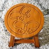 FURNIinspire Ottomans And Benches Carved Wooden Step Stool Fun Designs Premium Rubberwood Versatile Use, Butterflies Style, Brown, 11"*11"*10" - 3 of 4
