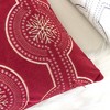 TopComfy Support Pillow Red Holiday Embroidered Velvet Throw Pillow with Golden Snowflakes for Seasonal Decor, Red, 17"*17"*10" - 4 of 4