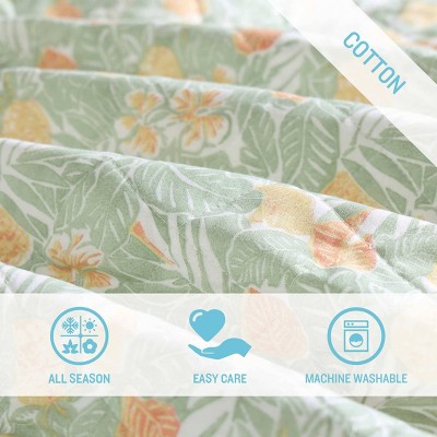 Full White Cotton Reversible Quilt Set