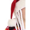 HalloweenCostumes.com One Size   Santa Hat with Dreadlocks Holiday Christmas Accessory, White/Red - 4 of 4