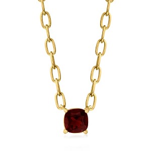 Ross-Simons 0.70 Carat Garnet Paper Clip Link Necklace in 18kt Gold Over Sterling - 1 of 3