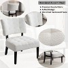 White Blended Leather Tufted Accent Chair with Oversized Seating - 2 of 4