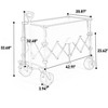 Vynxaria Beach Wagon, Collapsible 220lbs Capacity with Big All-Terrain Wheels, Heavy-Duty 300L Folding Utility Garden Cart with Drink Holders, Beige - 3 of 4