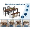 Dining Table Set for 4 People, Kitchen Table, 2 Chairs, Bench & Storage Rack, Metal Frame Dining Furniture, for Dining Room, Kitchen, Apartment - 4 of 4