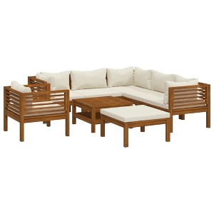 vidaXL Garden Lounge Set Cream and Acacia wood - 1 of 4