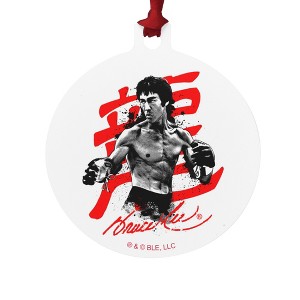 Bruce Lee Signature Aluminum Holiday Christmas Tree Ornament  3.0" (7.6 cm) x 3.37" (8.6 cm) - 1 of 4