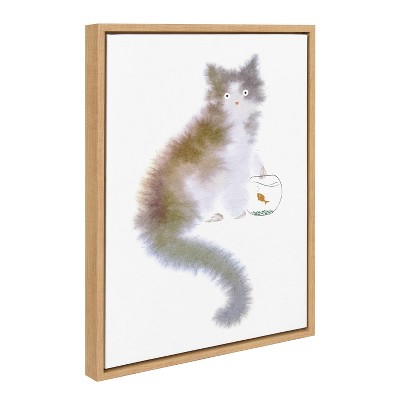 Kate & Laurel All Things Decor 18"x24" Sylvie Don't You Dare Framed Canvas by Faryn Hughes Natural