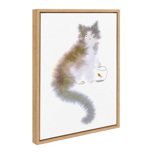 Kate & Laurel All Things Decor 18"x24" Sylvie Don't You Dare Framed Canvas by Faryn Hughes Natural - 1 of 4